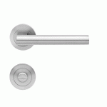 POIGNÉES DE PORTE SUR ROSACES RONDES SÉRIE ER 45 MADEIRA - INOX SATINÉ - À CONDAMNATION KARCHER DESIGN