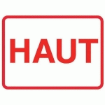 ROULEAU ÉTIQUETTE FOND BLANC 49X68MM "HAUT" - ELAMI