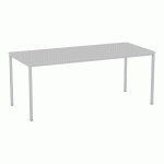 TABLE À MANGER VERSYS AVEC BASE ARGENTÉE RAL 9006 180 X 80 X 743 CM GRIS CLAIR