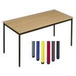 TABLE POLYVALENTE RECTANGLE - L. 160 X P. 80 CM - PLATEAU HÊTRE - PIEDS BLEU