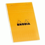 LOT DE 5 - BLOC DE BUREAU RHODIA 14,8 X 21 CM AGRAFÉ ORANGE N°16 - 5 X 5 - 80 FEUILLES