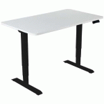 BUREAU RÉGLABLE HAUTEUR BLANC 140CM PIÈTEMENT NOIR MANUTAN