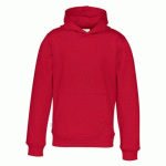 COTTOVER SWEATSHIRT À CAPUCHE ENFANT - CERTIFIÉ GOTS ROUGE - TAILLE 8 ANS