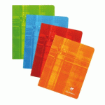 LOT DE 10 - CAHIER PIQUÉ CLAIREFONTAINE METRIC 16,5 X 21CM ASSORTI - GRANDS CARREAUX - 96 PAGES