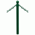 POTELET PROVINCE Ø76 MM CHAINES 2 ANNEAUX BOULE VERT 6005 - PROCITY
