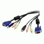 STARTECH.COM CABLE KVM USB VGA 4 EN 1 AVEC AUDIO ET MICROPHONE - 3 M - CÂBLE CLAVIER/VIDÉO/SOURIS/AUDIO - 3 M