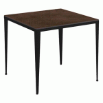 TABLE BOLONIA 80 X 80 CM STRAT CORTEN / ACIER NOIR - JAYSO