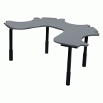 TABLE ERGO TECHNIC 3+1 RÉGLABLE COMPACT - GRIS/NOIR - SUNSET CREATION