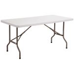 TABLE PLIANTE POLYÉTHYLÈNE RECTANGLE 152 X 76 CM - PLATEAU GRIS - PIEDS GRIS
