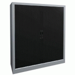 ARMOIRE RIDEAUX LAME RECOUVERTE L. 120CM H.135CM MOKA ET ALU - ACIAL