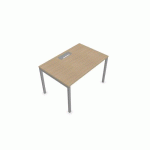 BUREAU DROIT 140 CM PIEDS U CHÊNE/ALU MISAO - MANUTAN