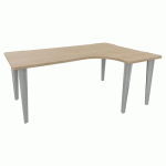 BUREAU EVIDENCE ASYMÉTRIQUE 180X120 RETOUR D CHÊNE NATUREL/ALU - VINCO