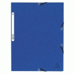 CHEMISE À ÉLASTIQUE 3 RABATS CARTE LUSTRÉE 355GM² - A4 - BLEU - LOT DE 50