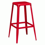 LOT DE 2 - TABOURET ROUGE METALO