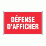 PANNEAU DÉFENSE D