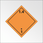 PLAQUE ADR - TRANSPORT EXPLOSIFS - DANGER CLASSE 1.4 - 300 X 300 MM - PVC