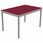 TABLE CARÉLIE 120X80 T5 - 4P STRAT POLYU. CERISE GRIS/9006 - MOBIDECOR