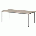 TABLE MALIBU 160X80 T3 4P STRA ABS ACACIA/GRIS 9006