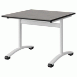 TABLE MALIBU 80X80 T4 DL STRA ANTIB BÉTON F186/NOIR BLC 9016