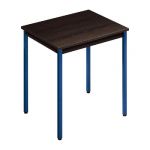 TABLE POLYVALENTE RECTANGLE - L. 70 X P. 60 CM - PLATEAU NOIR - PIEDS BLEU