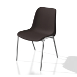 CHAISE COLLECTIVITÉ COQUE UNIVERSELLE - POLYPROPYLÈNE - BRUN - PIEDS MÉTAL CHROMÉ - LOT DE 6