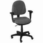 FAUTEUIL DE BUREAU AURORE CONTACT PERMANENT ACCOUDOIRS RÉGLABLES COLORIS GRIS - MANUTAN COLLECTIVITÉS