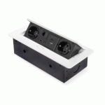 MULTIPRISE ENCASTRABLE ATOM 26 - PORTS USB A ET C - RJ45 - HDMI - BLANC EMUCA