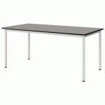 TABLE MALIBU 160X80 T5 4P STRA BÉTON F186/NOIR BLC 9016