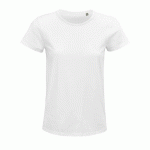 TEE-SHIRT PERSONNALISABLE FEMME COTON ORGANIQUE BIO JERSEY 150 BLANC