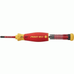 TOURNEVIS PORTE-EMBOUT POCKETMAX® ISOLÉ 1000V AVEC 4 EMBOUTS ISOLÉS WIHA