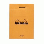 BLOC AGRAFÉ RHODIA N°10 5,2X7,5 CM 80 FEUILLETS LIGNÉ 80G - ORANGE - LOT DE 20