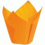 BOÎTE DE 200 CAISSETTES DE CUISSON TULIPCUP EN PAPIER INGRAISSABLE ORANGE Ø 50 H 80 MM