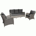 ENSEMBLE DÉTENTE LILIA : 2 FAUTEUILS 1 CANAPÉ - GRIS