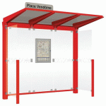 ABRI BUS VENISE 2.50 M AVEC BARDAGES LATÉRAUX - ROUGE 3020 - PROCITY