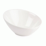 BOLS INCLINÉS OVALES EN PORCELAINE BLANCHE LUMINA 148 MM - LOT DE 6