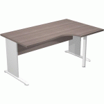 BUREAU 90° DROIT PIEDS L BOIS FAST - 160CM - FRÊNE - GRIS