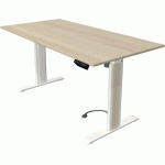 BUREAU RÉGLABLE MOVE 1 ADVANCE CHÊNE/BLANC - 160X80 CM - KERKMANN