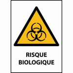 LOT DE 2 - PANNEAU DE DANGER - RISQUE BIOLOGIQUE - W009 - ISO EN 7010 PVC 2 MM A4