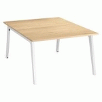 PÔLE 2 BUREAUX CHÊNE CLAIR L 120 X 163 CM - EXPRIM - PIÉTEMENT BLANC