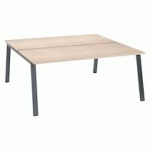 PÔLE DE 2 BUREAUX DROITS CHÊNE CLAIR L 180 X P 80 CM PIÉTEMENT MÉTAL ANTHRACITE - ARCH