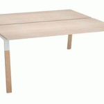 PÔLE DE 2 BUREAUX DROITS L 180 X P 80 CM, PIÉTEMENT BOIS MÉTAL CHÊNE CLAIR - ARCH