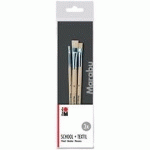 SET DE PINCEAUX TEXTIL, 3 PIÈCES - LOT DE 3