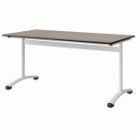 TABLE MALIBU 160X80 T6 DL STRA CHÊNE 1146/NOIR BLC 9016 - MANUTAN EXPERT