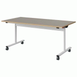 TABLE MALIBU RAB. 160X80 T5 DL STR ALAISÉ GRIS U727/BLC 9016
