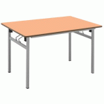 TABLE PLIANTE 4 PIEDS 160 X 80 CM T6 STRAT ABS ORANGE/ALU