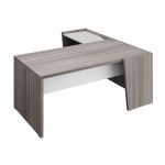 BUREAU DROIT CANBERRA - L.200 X P.80 CM - PLATEAU CÈDRE - PIEDS PLEINS