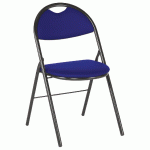 LOT 4 CHAISES PLIANTES CLAP PIÈTEMENT NOIR TISSU 100% ACRYLIQUE COLORIS BLEU - MANUTAN COLLECTIVITÉS