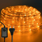 SWANEW - TUBE LUMINEUX EXTÉRIEUR LED GUIRLANDE LUMINEUSE DÉCORATION ET ADAPTEUR D'ALIMENTATION JAUNE-20M - JAUNE