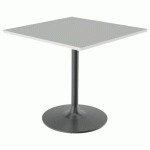TABLE EKO 80X80 PLAT STRATIFIÉ BLANC - PIÈTEMENT TRANSPARENT - MOBIDECOR