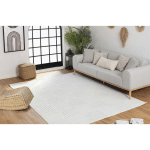 SURYA - TAPIS EN RELIEF TAPIS EXTERIEUR TERRASSE SALON CUISINE MOTIF RAYÉ SCANDINAVE BLANC 160 X 220 CM